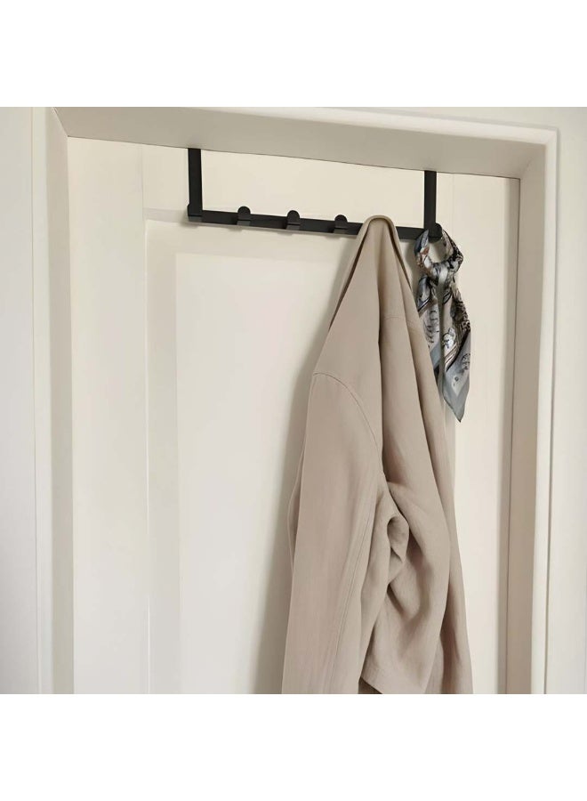 إنشز هوم علاقة ملابس معدنية للباب بتصميم انسيابي بدون فواصل – لون أسود - Image 1